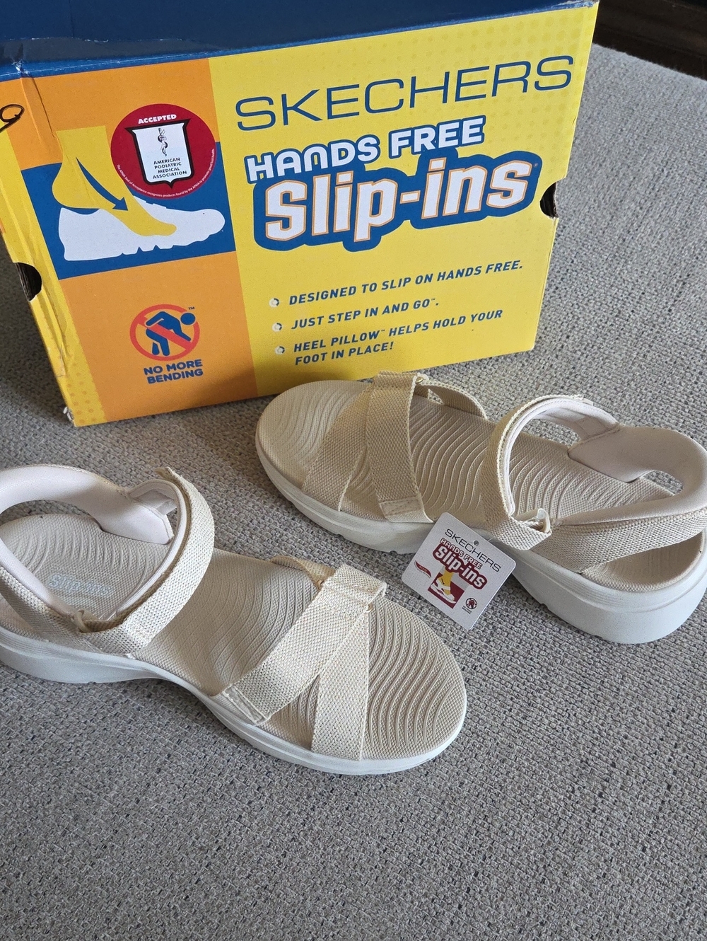 SkechersCream Slip-Ins Hands-Free Sandals 9